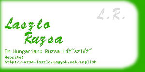 laszlo ruzsa business card